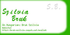 szilvia bruk business card